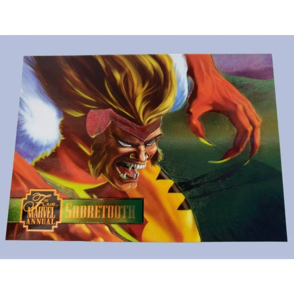 1995 Flair Marvel Annual SABRETOOTH #9/24 & ICEMAN #18/24 PowerBlast Set Of 2